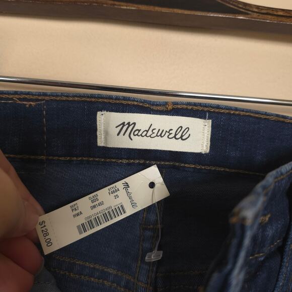 Madewell 10" High-Rise Skinny Jeans Size 25 Dark Wash - Picture 8 of 11